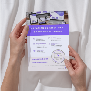exemple de mockup avec un flyer celineb.click